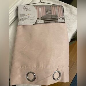 Set of 4 window panels, light pink, 36” x 84” each panel.